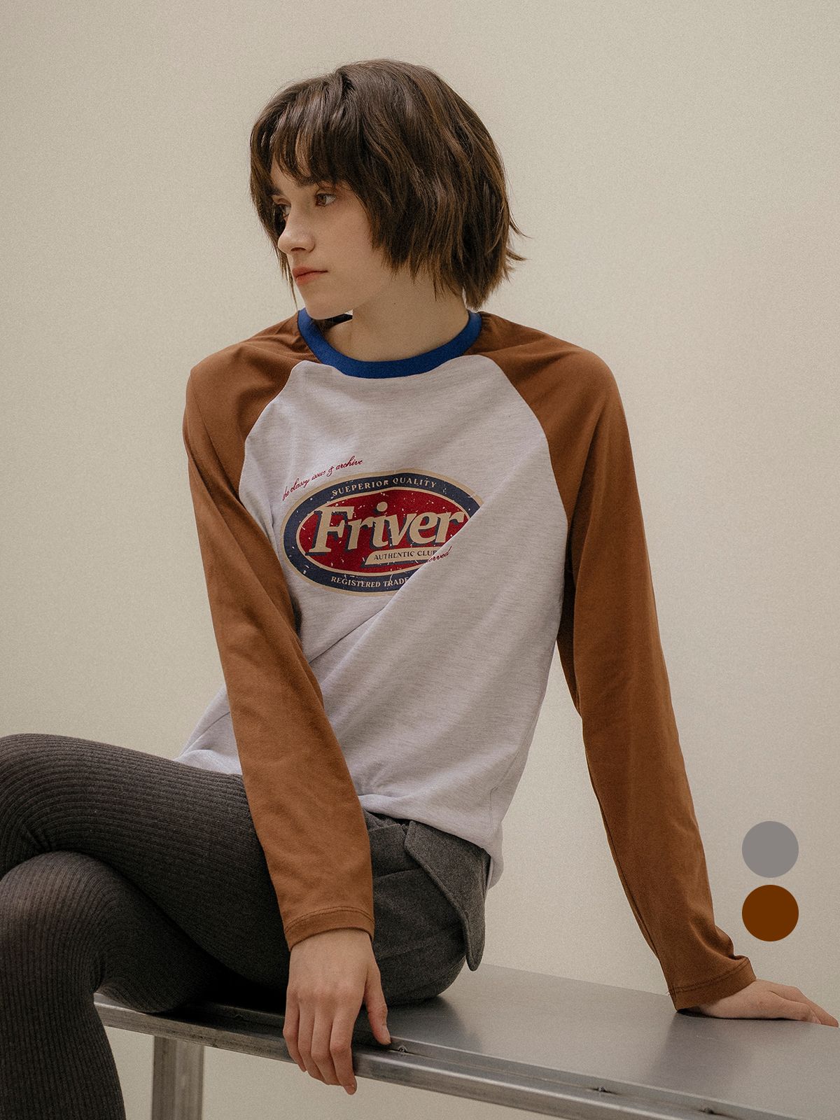 프리버07(FRIVER07) Friver raglan coloring t-shirt_2color