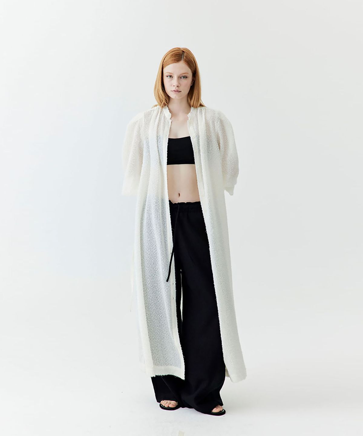 옥토버세컨드(OCTOBERSECOND) Tweed string pants (black)