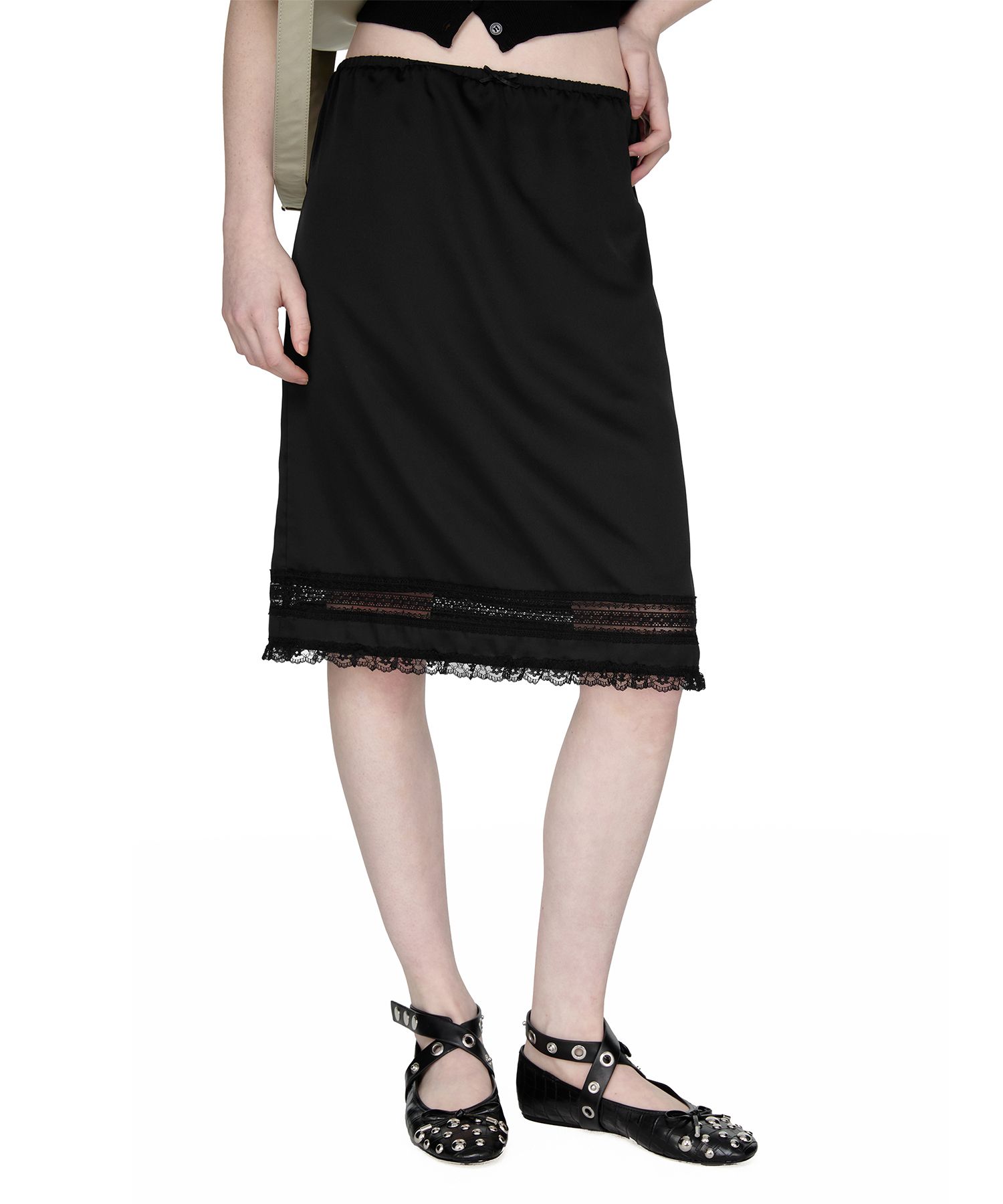 ★2025SS新作★SUNBURNPROJECT★Silky Layered Skirt MUSINSA | SUNBURN PROJECT Silky Layered Skirt, BLACK