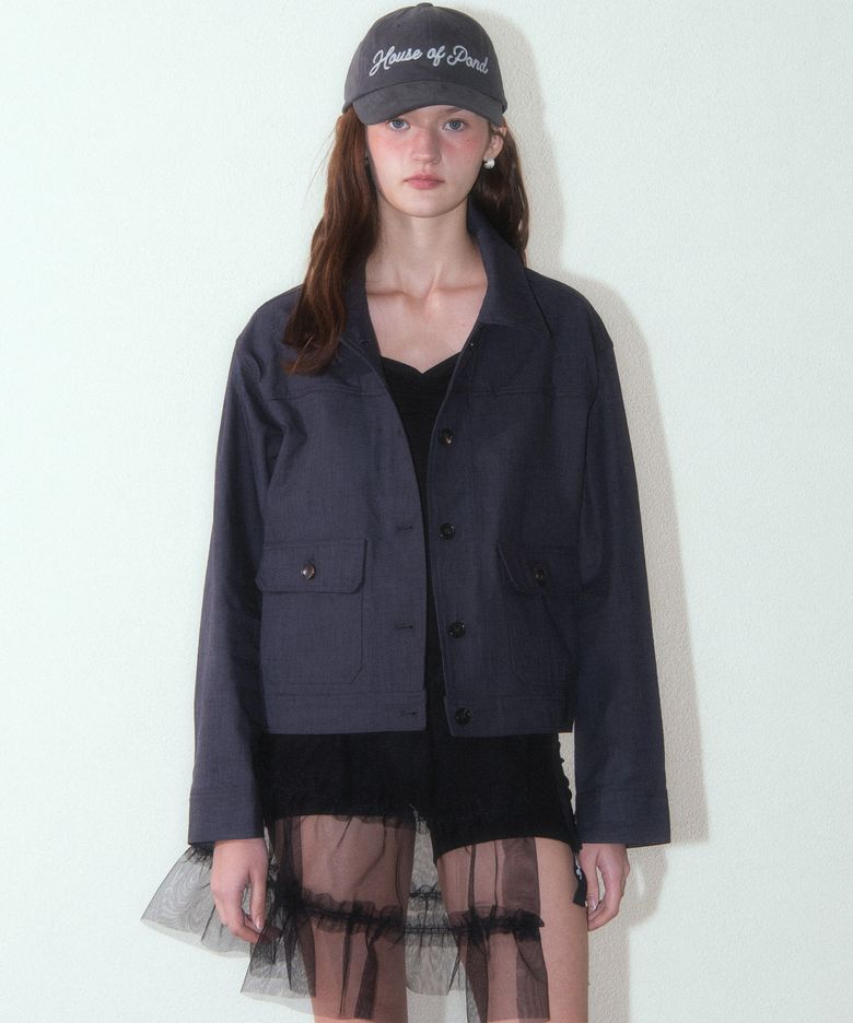 Linen Work Jacket_Navy