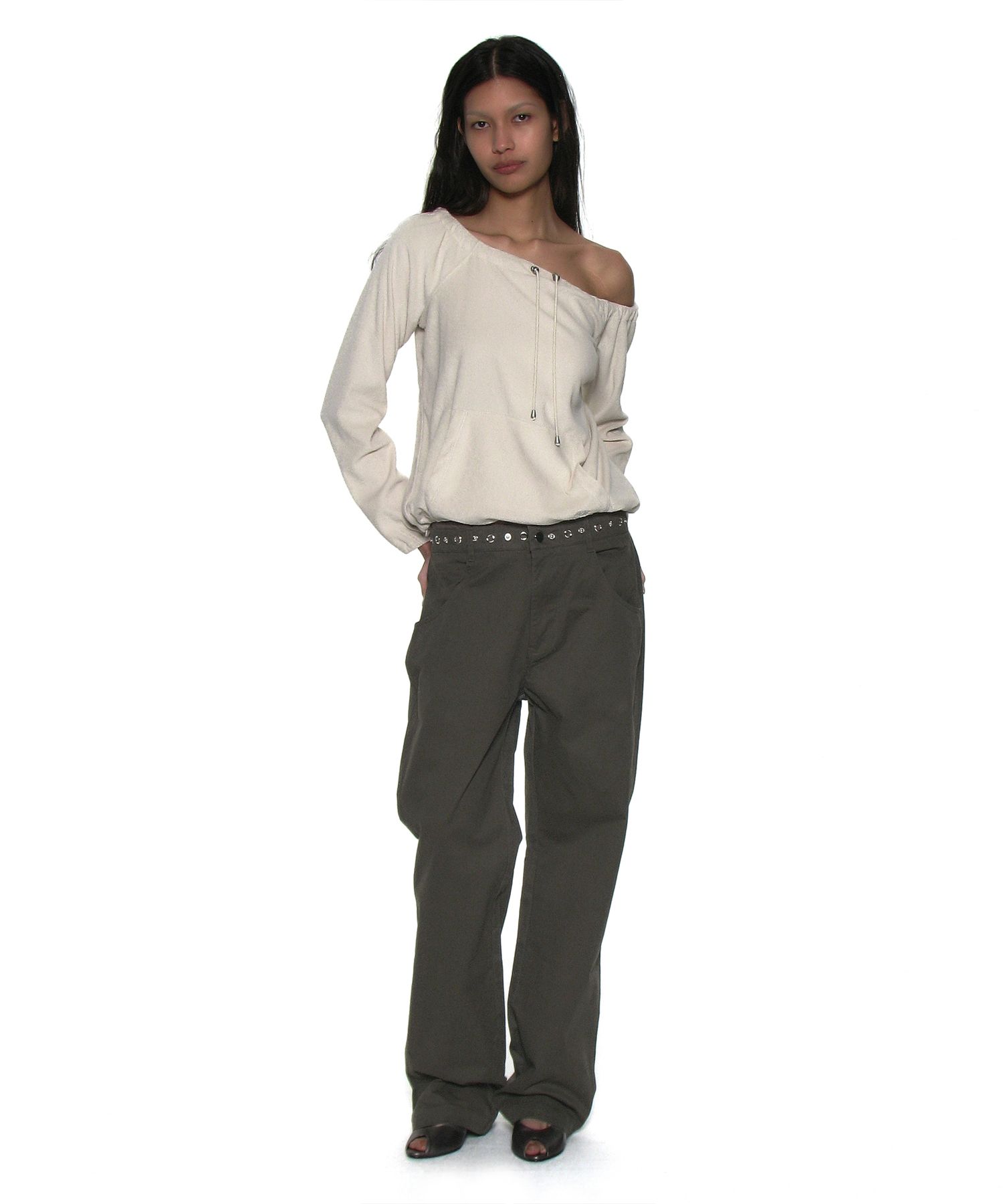 【PARTIMENTO】2WAY L POINTED DOUBLE WAIST PANTS パンツ MUSINSA | PARTIMENTO WOMEN Two-way metal pointed double