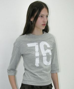 76 프린티드 풋볼 티_멜란지