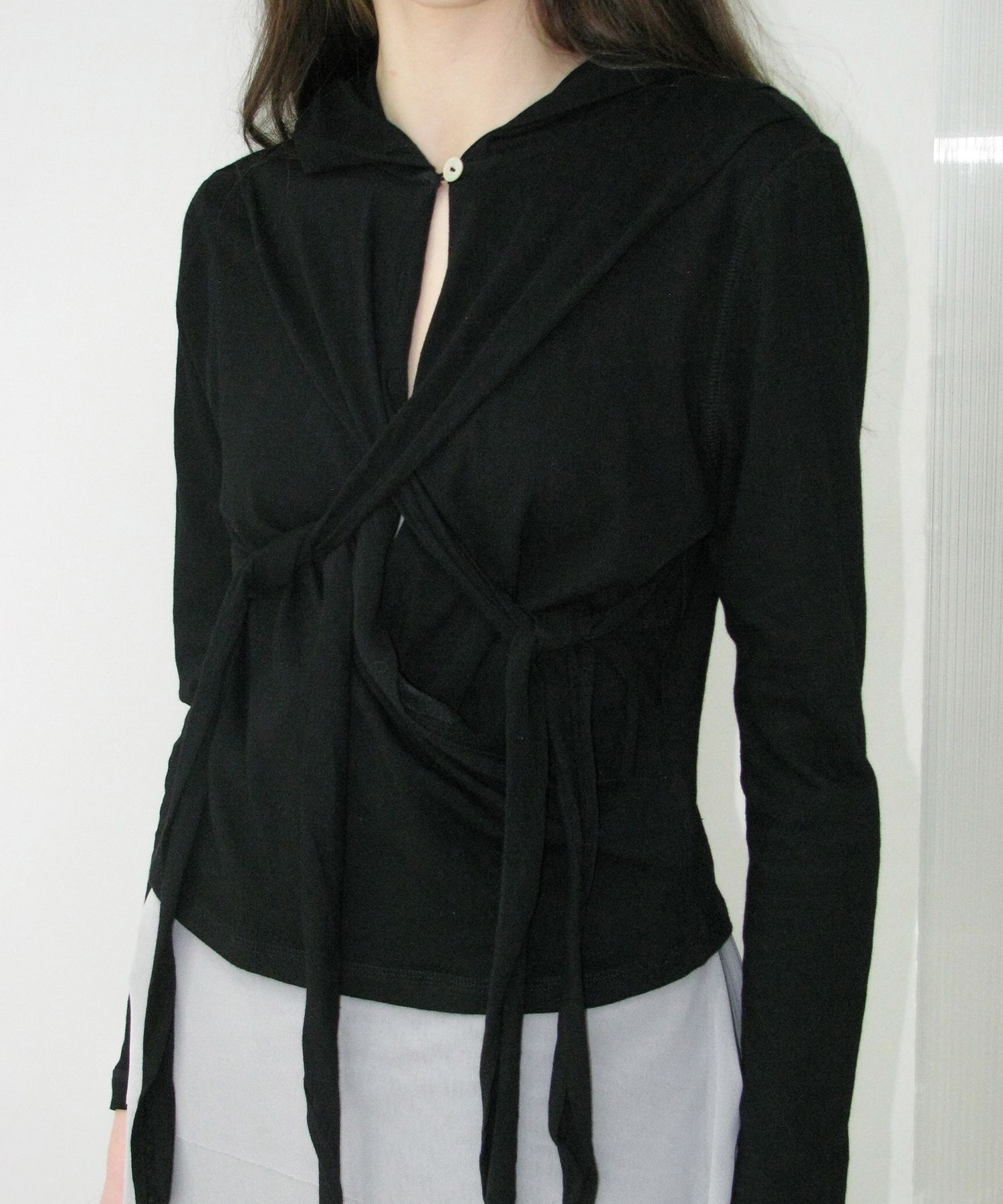 【PARTIMENTO】 TIE-UP HOODIE LONG SLEEVE TEE / 追跡付 PARTIMENTO】 TIE-UP HOODIE LONG SLEEVE TEE / 追跡付 The
