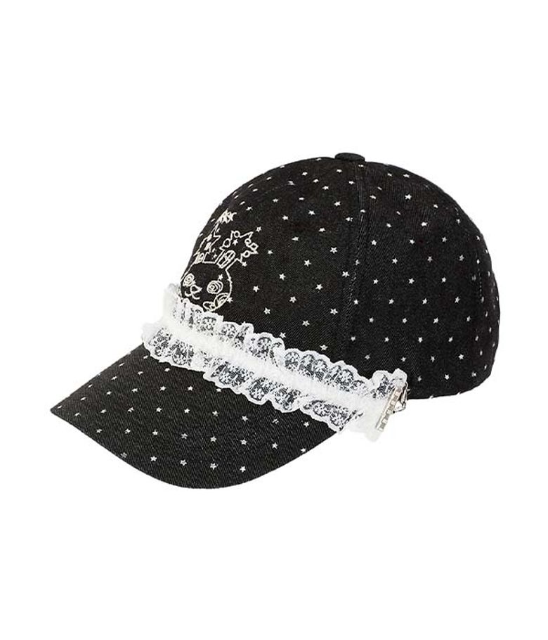 YBX SOUP Loli bunny Lace ball Cap_black