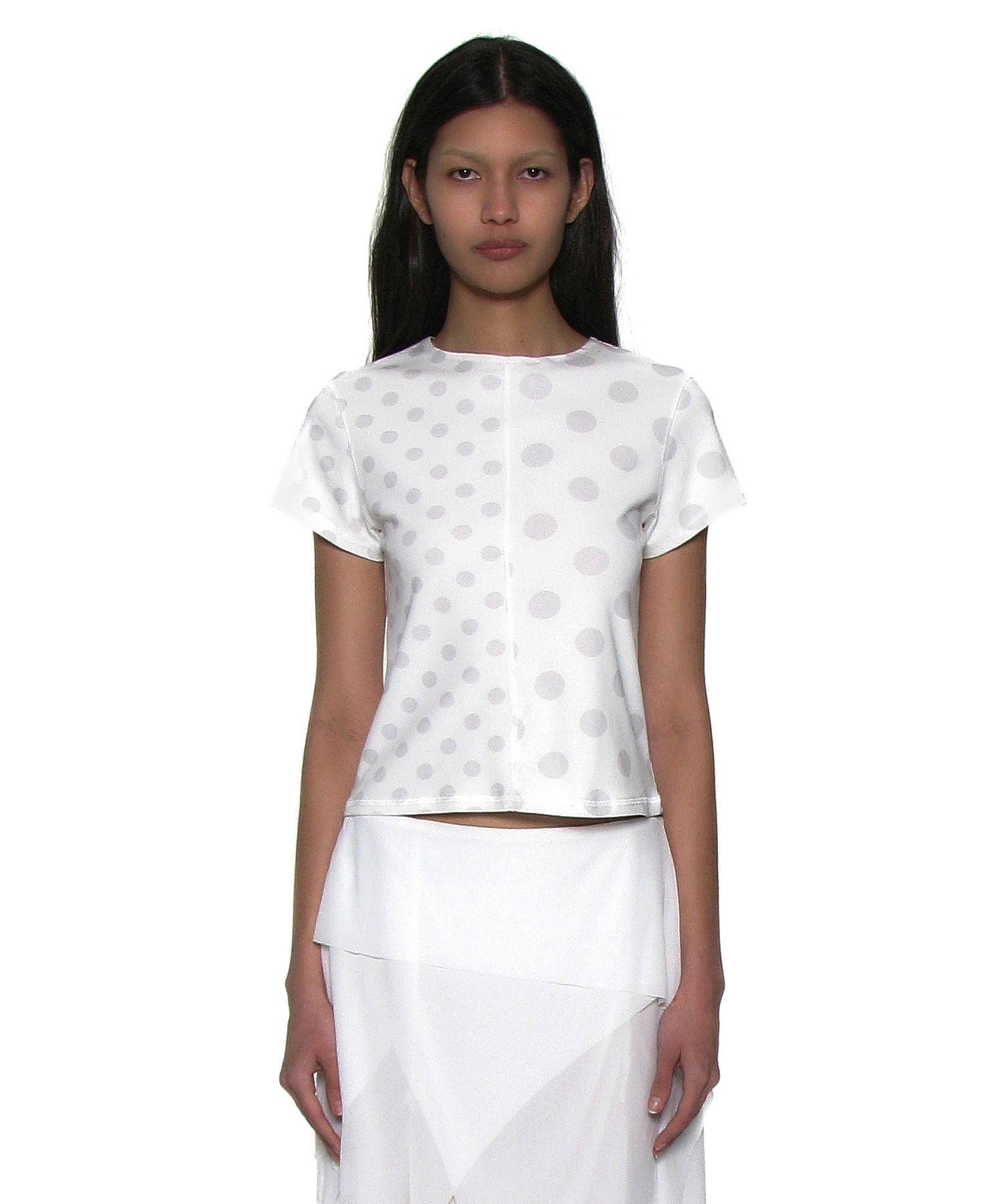 【PARTIMENTO】 MIX DOT ALL-OVER PRINTED SHORT SLEEVE TEE MUSINSA | PARTIMENTO WOMEN Mixed Dot Allover Printed Short