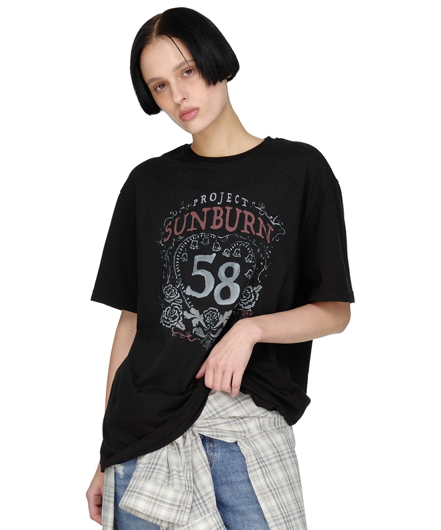 ★25SS新作★SUNBURNPROJECT★Sunburn Two-way Overfit T-shirt MUSINSA | SUNBURN PROJECT Sunburn Two-way Overfit T-shirt, BLACK