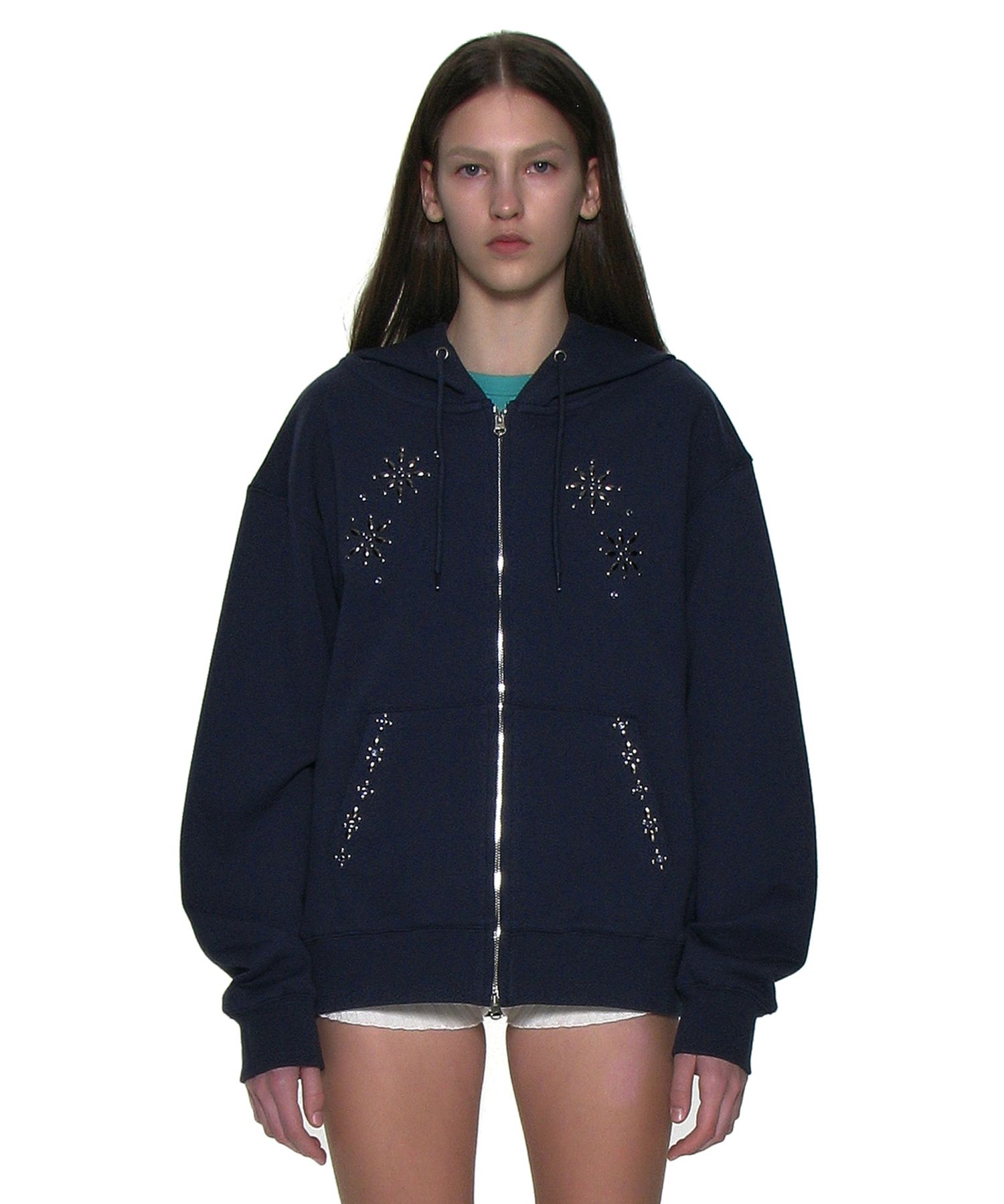 【PARTIMENTO】 WESTERN GEMSTONE HOODIE ZIP-UP /追跡付 MUSINSA公式 | PARTIMENTO WOMEN Western Gemstone Hoodie Zip