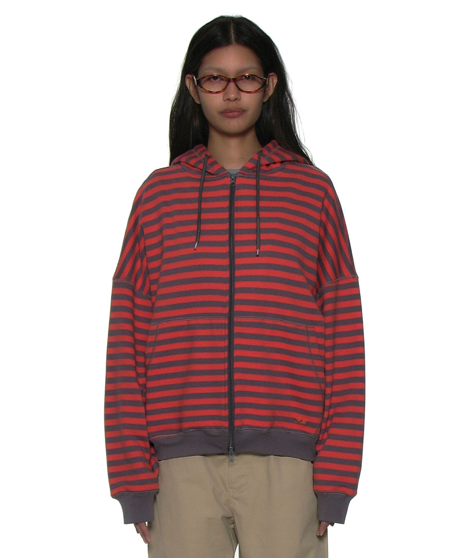 【PARTIMENTO】 STRIPE COCOON HOODIE ZIP-UP /追跡付 MUSINSA | PARTIMENTO WOMEN Striped Cocoon Hoodie Zip
