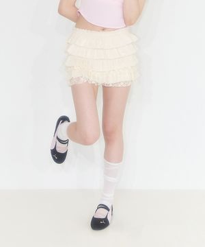 캉캉 프릴 스커트 팬츠 아이보리