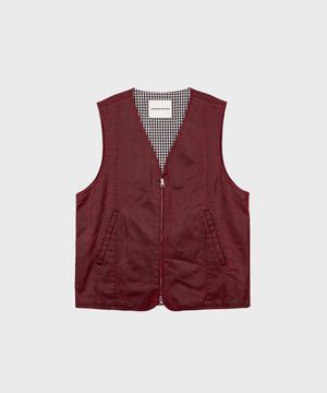 COATED FAUX LEATHER VEST RED
