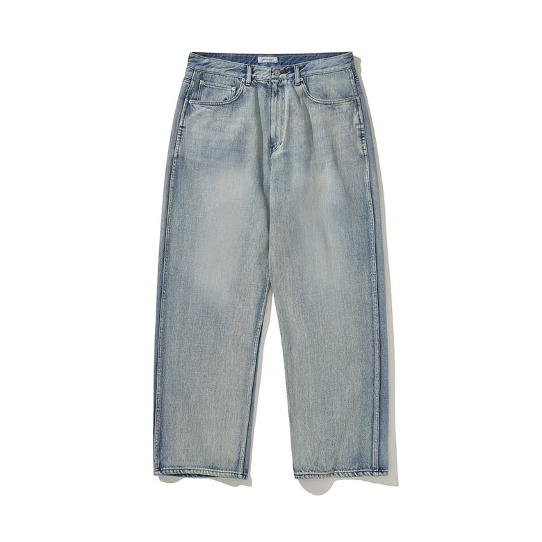 WASHED 5P DENIM PANTS BLEACHED INDIGO