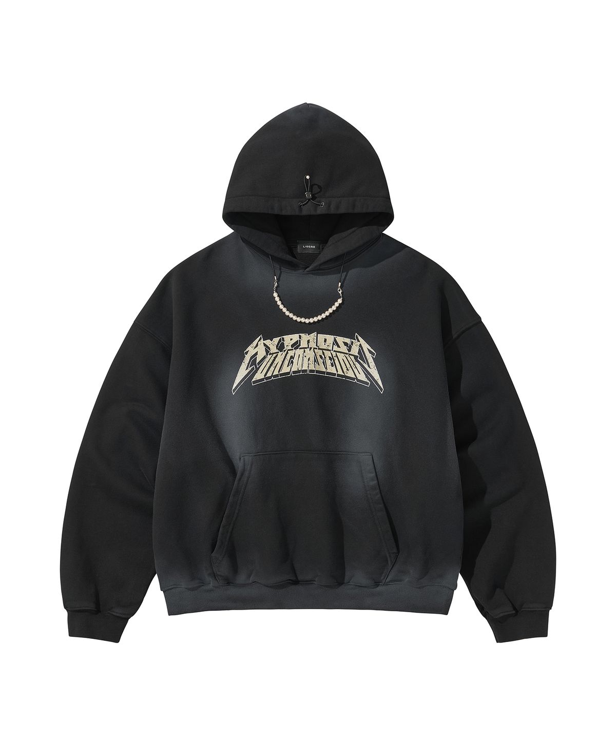 리베레(LIBERE) WASHED BEADS HOODIE / BLACK