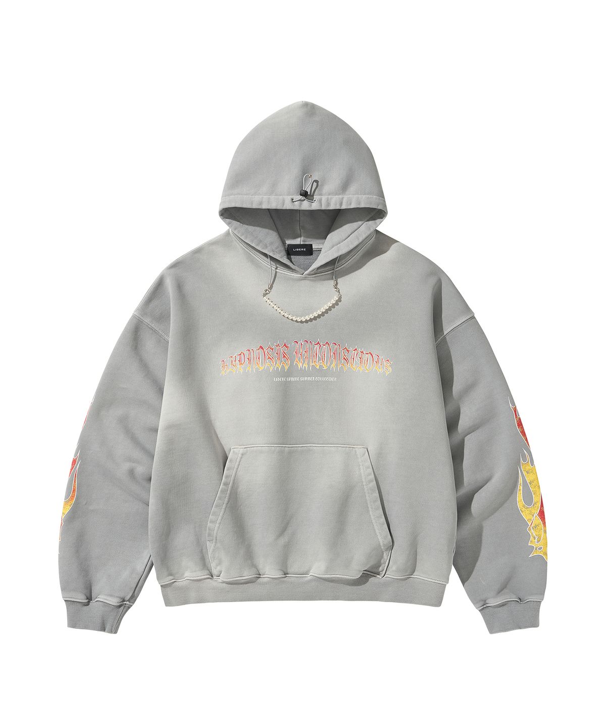 리베레(LIBERE) FLAME BEADS HOODIE / GRAY