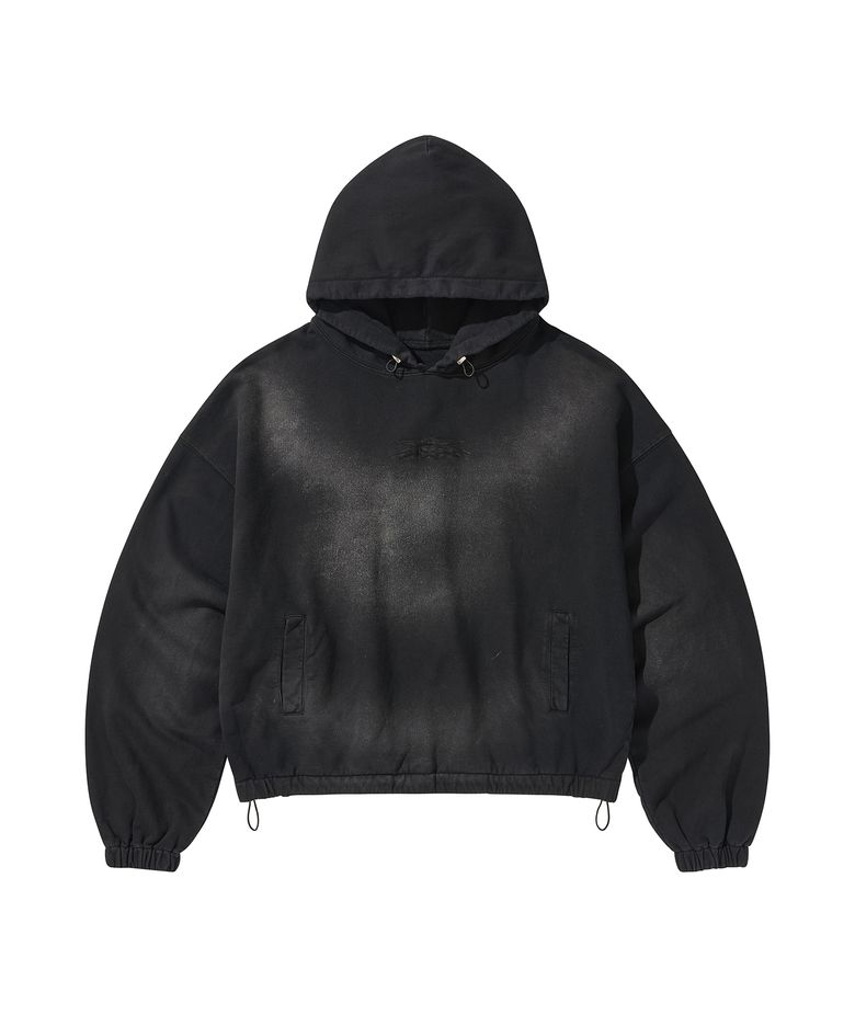 LOGO STRING HOODIE / BLACK
