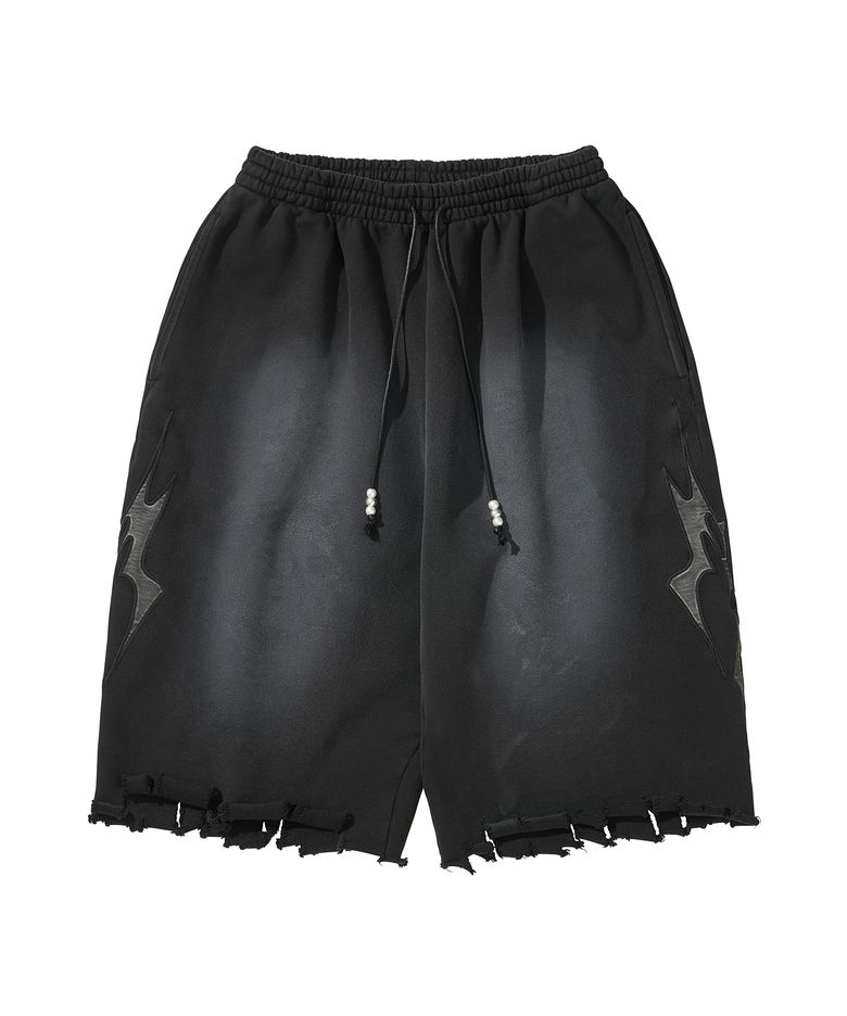 LOGO SWEAT HALF PANTS / BLACK
