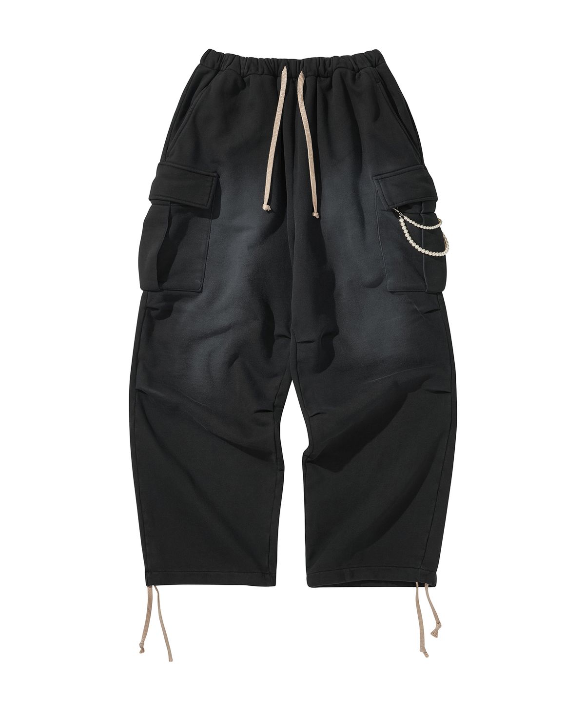 리베레(LIBERE) WASHED SWEAT CARGO PANTS / BLACK