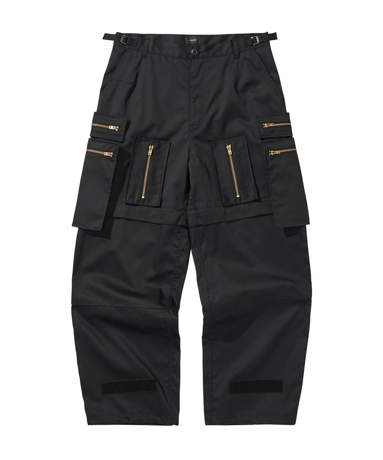 MULTI ZIP POCKET PANTS / BLACK