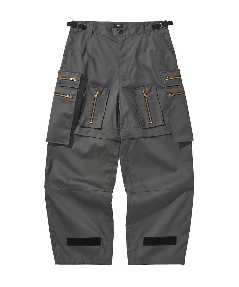 MULTI ZIP POCKET PANTS / CHARCOAL
