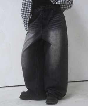 Basic Brush Daily Wide Pants WASHING BLACK