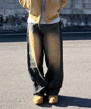 입체 백포켓 와이드 벌룬 데님 팬츠 2 Color [ULZD_0049]