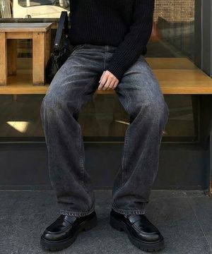 입체 백포켓 와이드 데님 벌룬 팬츠 2 Color [ULZD_0049]