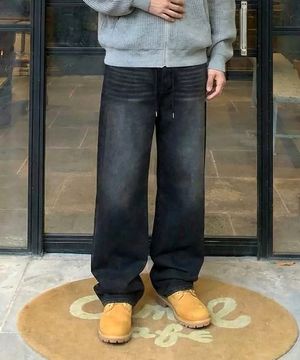피오 밴딩 데님 워싱 와이드 팬츠 3 Color [ULZD_0051]