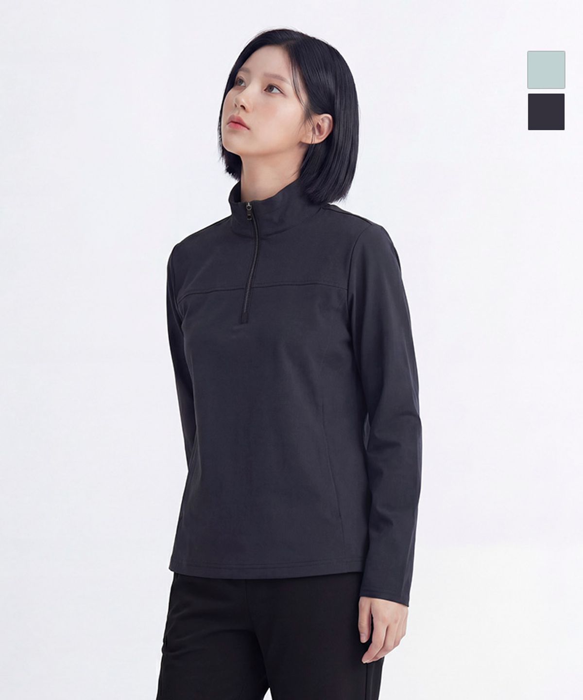 웨스트우드(WESTWOOD) 여성 우븐 베이직 집업티셔츠_WP1WCTS308