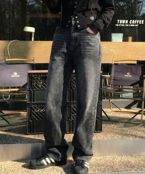 샤인 백포켓 우먼 벌룬 데님 와이드 팬츠 2 Color [ULZD_0050]