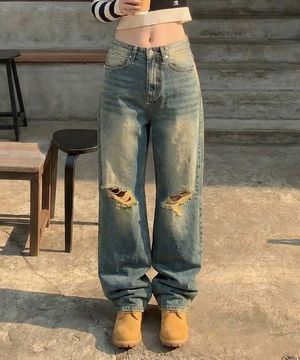 빈티지 우먼 벌룬 데님 와이드 팬츠 2 Color [ULZD_3071]