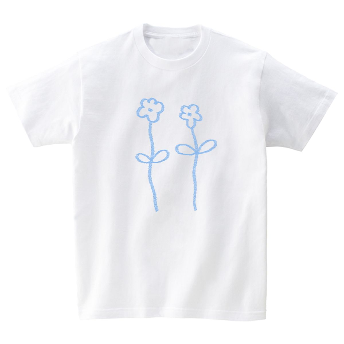 어썸어스(AWESOMEUS) Two blue flowers T-SHIRTS_4COLOR