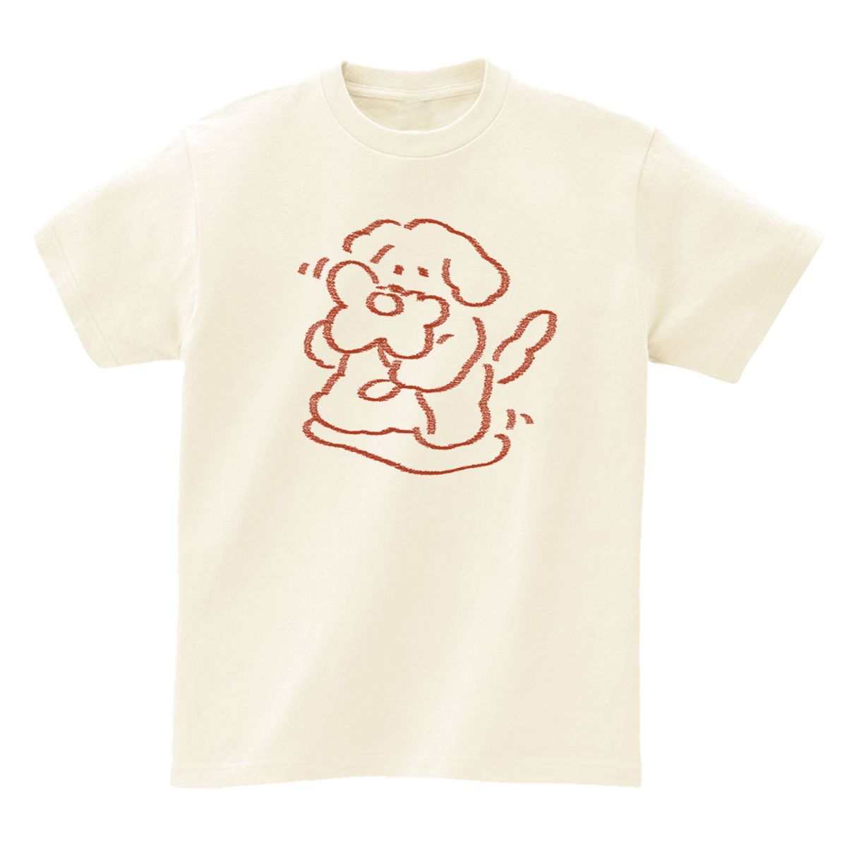 어썸어스(AWESOMEUS) Puppy smelling flowersT-SHIRTS_4COLOR