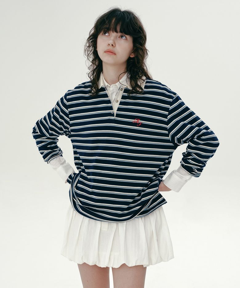 STRIPE PK SHIRT (NAVY)