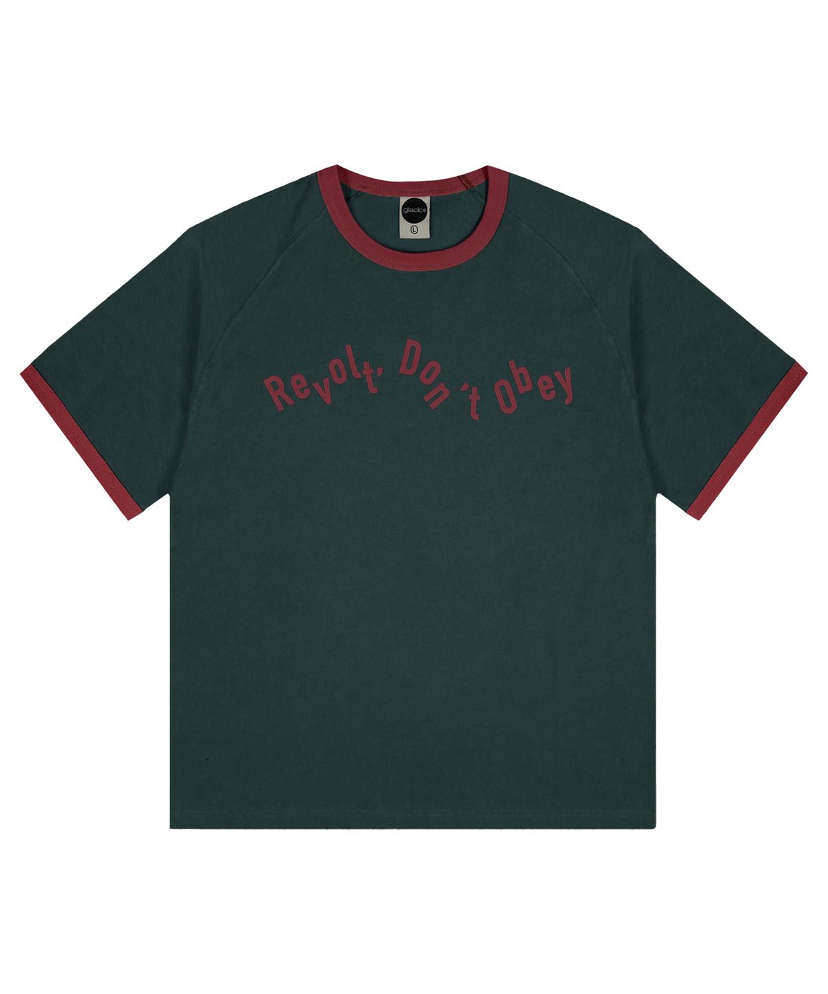 글랙(GLACK) GT127 노스탤지어 배색 링거 티셔츠 (GREEN)