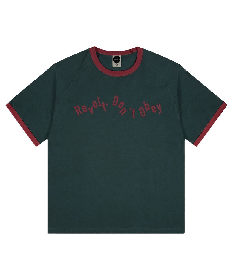 GT127 노스탤지어 배색 링거 티셔츠 (GREEN)