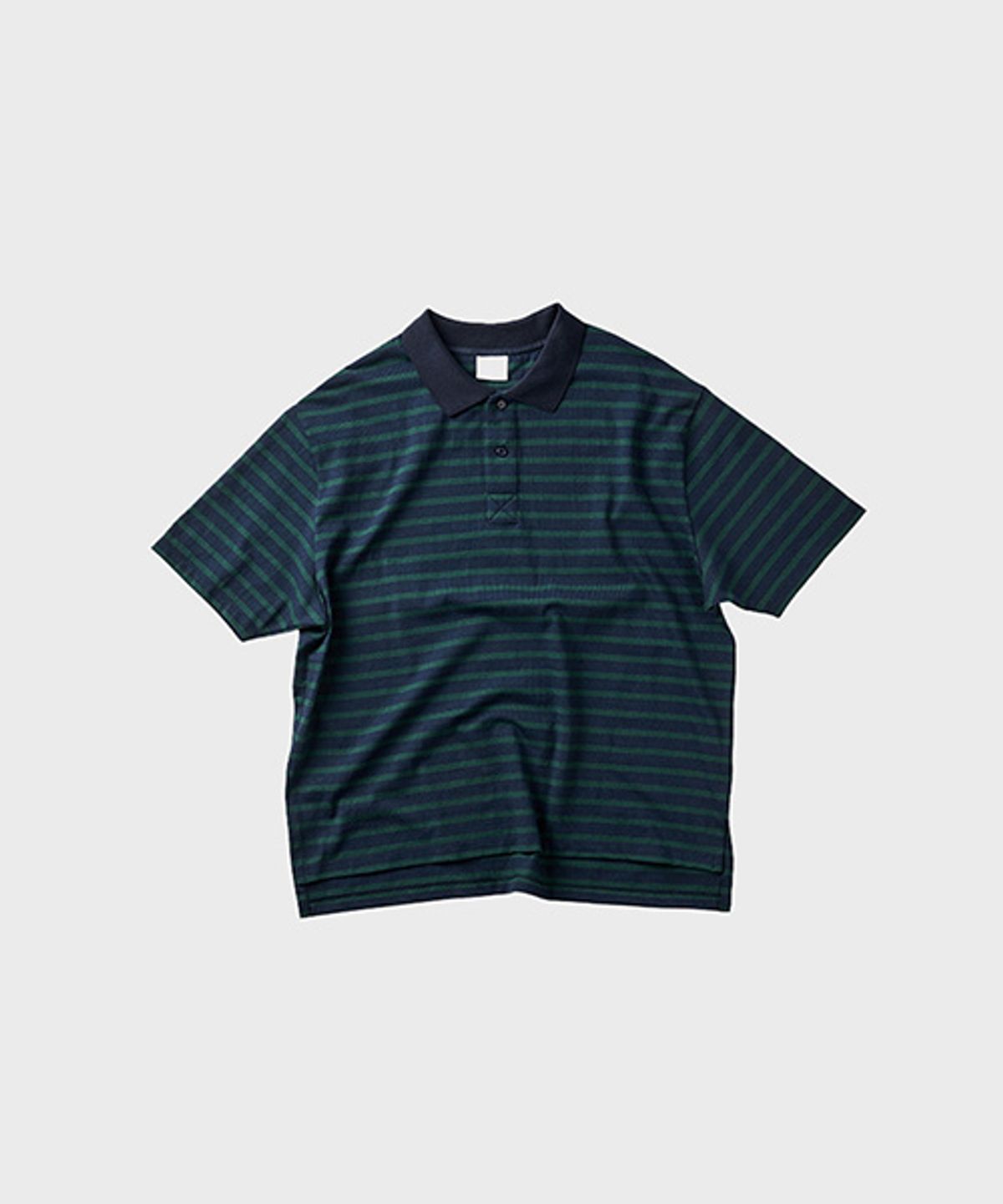 오울(OOOWL) POLO T SHIRT FLAT LOVE NAVY STRIPE