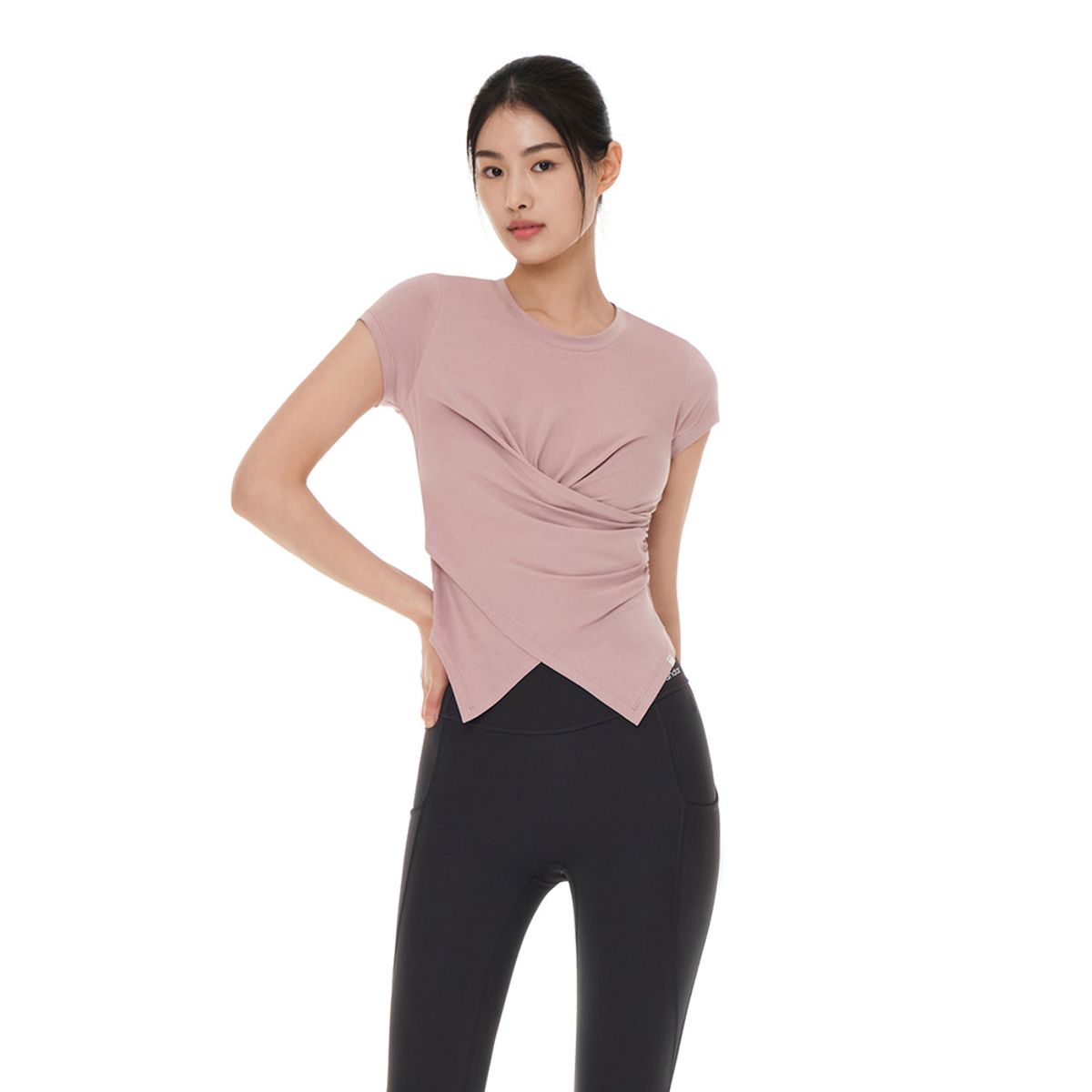 안다르(ANDAR) 셔링 랩스타일 숏슬리브