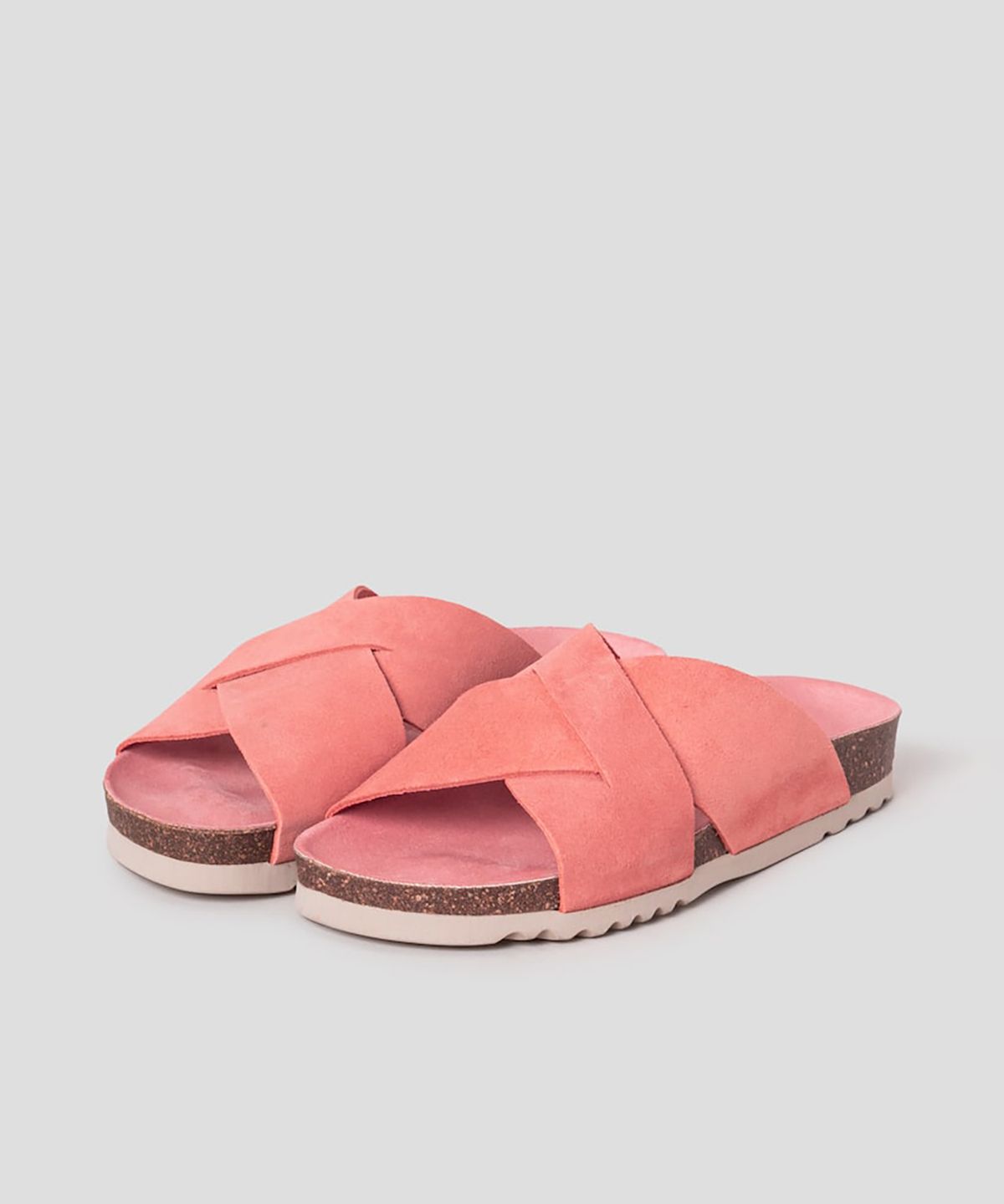 숄(SCHOLL) (WOMEN) 코르크 크로스 샌들  코럴 (HH54K2C917)