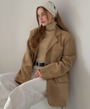 Suede Single Button Half Jacket (4colors)