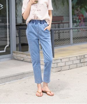 밴딩 배기핏 일자청바지