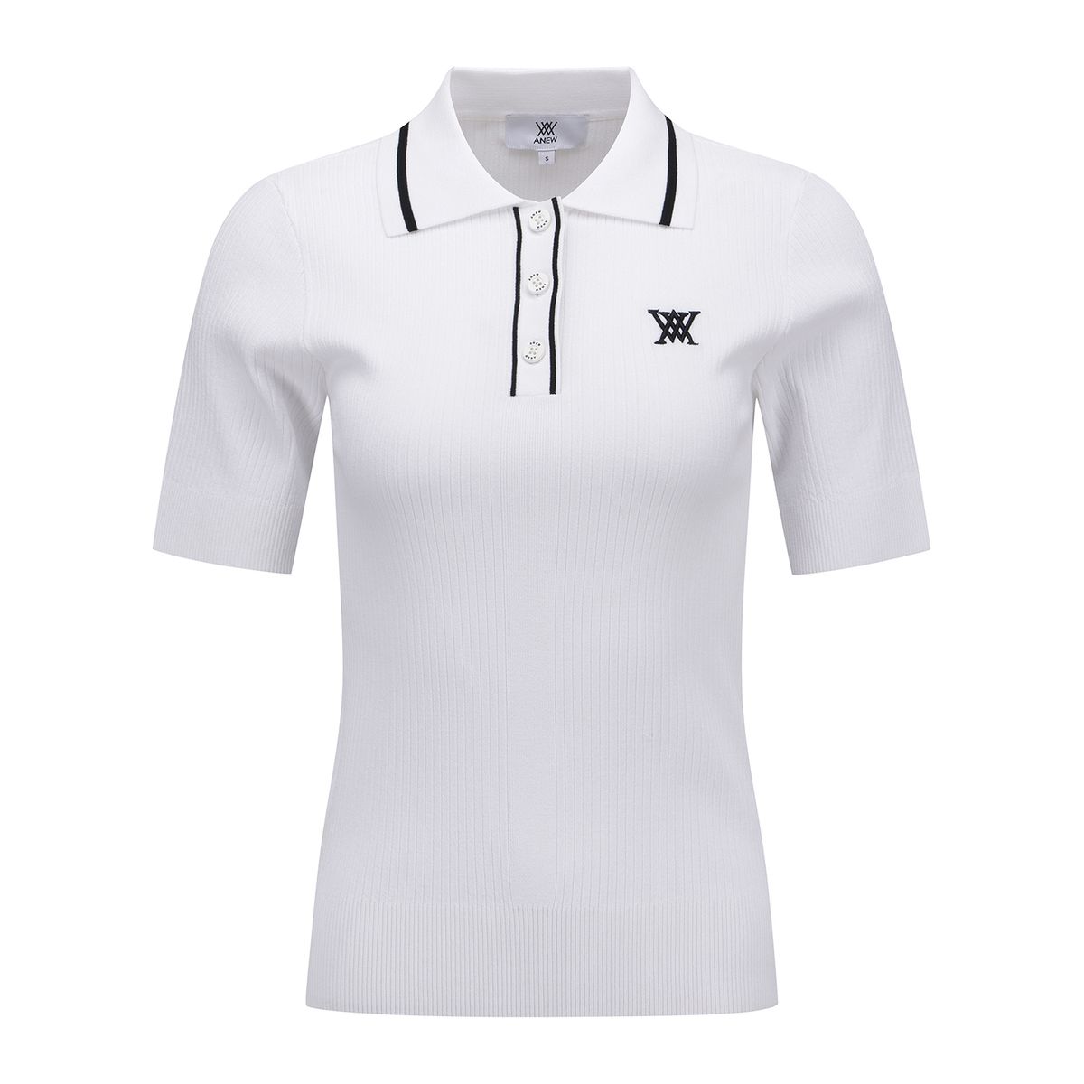 어뉴골프(ANEW GOLF) WOMEN SM STRIPE TEXTURE SHORT SLEEVE SWEATER_WH