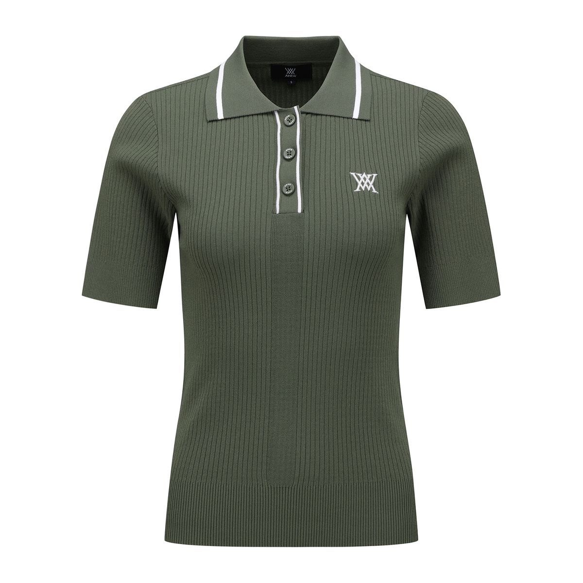 어뉴골프(ANEW GOLF) WOMEN SM STRIPE TEXTURE SHORT SLEEVE SWEATER_LK