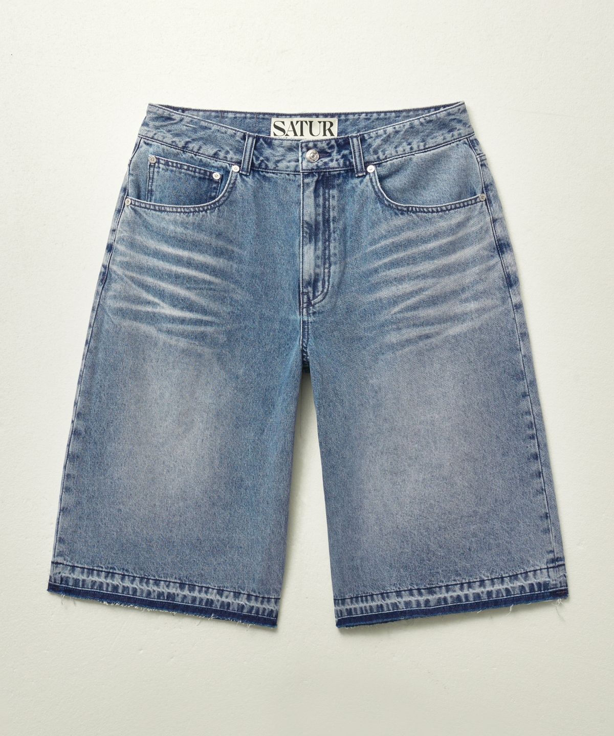 세터(SATUR) 가봉 데님 버뮤다 팬츠 아이스 블루