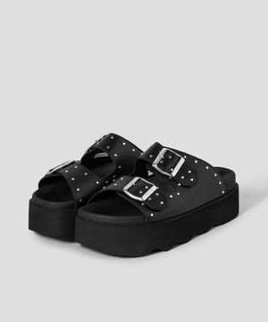 (WOMEN) 투스트랩 스터드 샌들  블랙 (HH54K2G115)