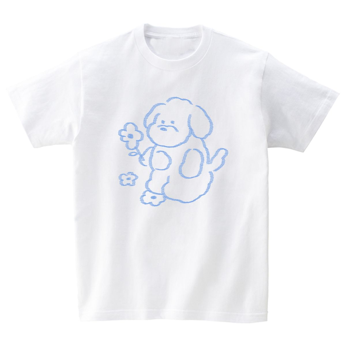 어썸어스(AWESOMEUS) Puppy with flowers T-SHIRTS_4COLOR