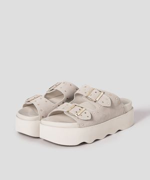 (WOMEN) 투스트랩 스터드 샌들  브라운 (HH54K2G11D)