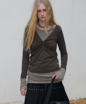 Back Strap Layered Top (BROWN)