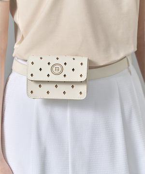 여성 그레이스 타공 벨트색 - 아이보리