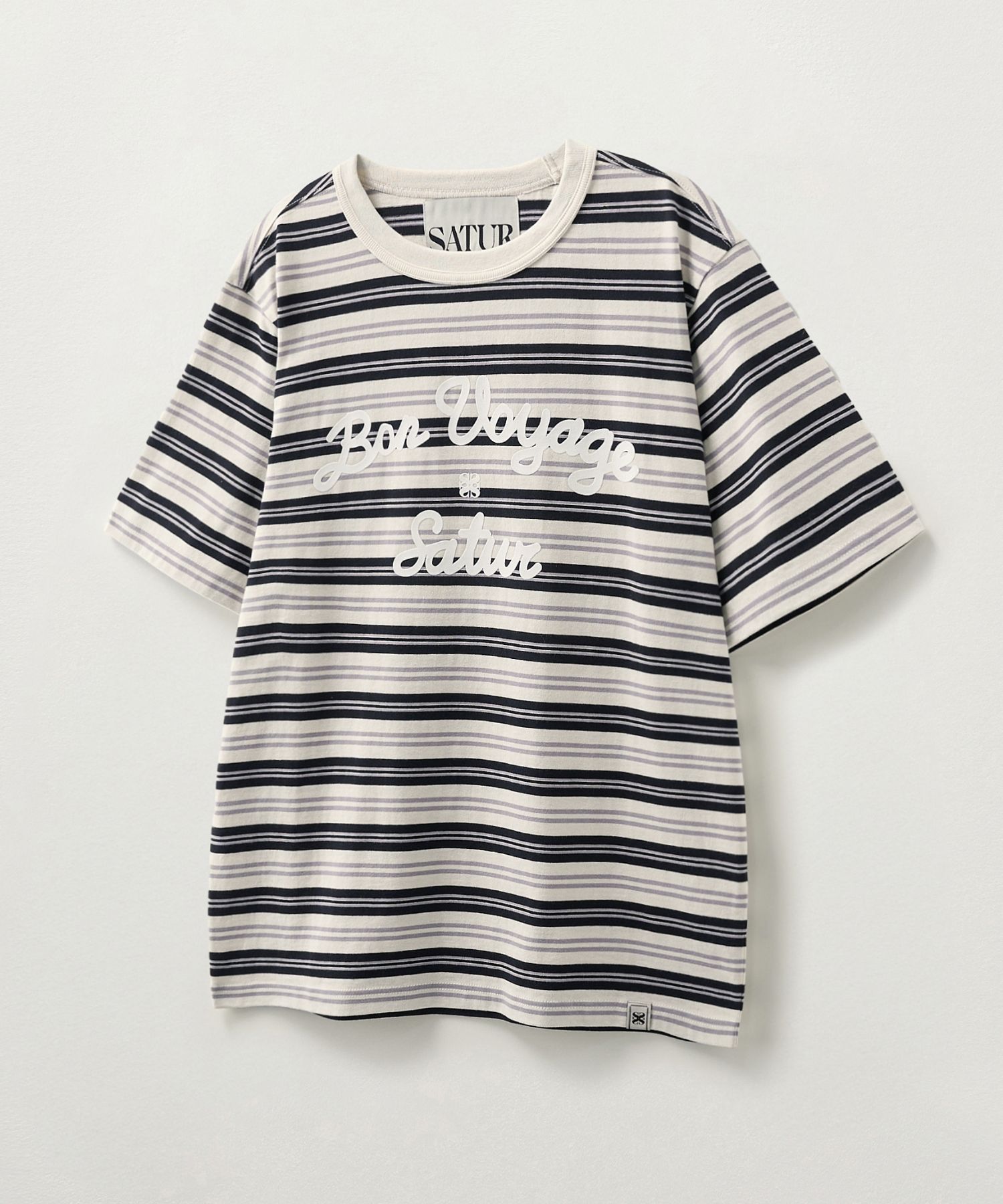 Tシャツ・カットソー SATUR Bon Voyage Stripe Ringer Short Sleeve T-Shirt Green SA MUSINSA | SATUR Bon Voyage Stripe Ringer Short Sleeve T