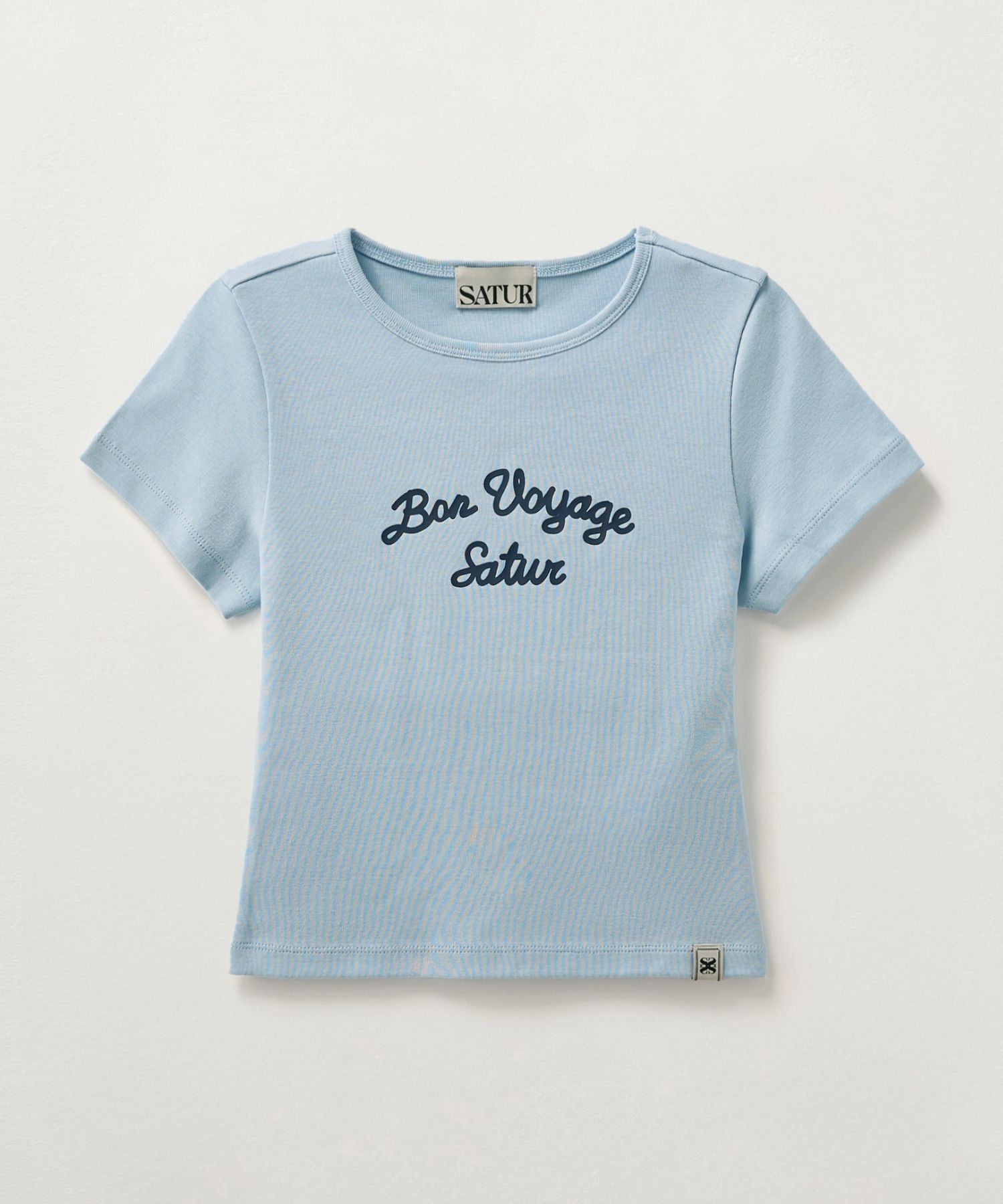 Tシャツ・カットソー SATUR W Bon Voyage Slim Fit Crop T-Shirt Navy SA252WTS35NVY0 MUSINSA | SATUR (W) Bon Voyage Slim Fit Crop T-Shirt Navy