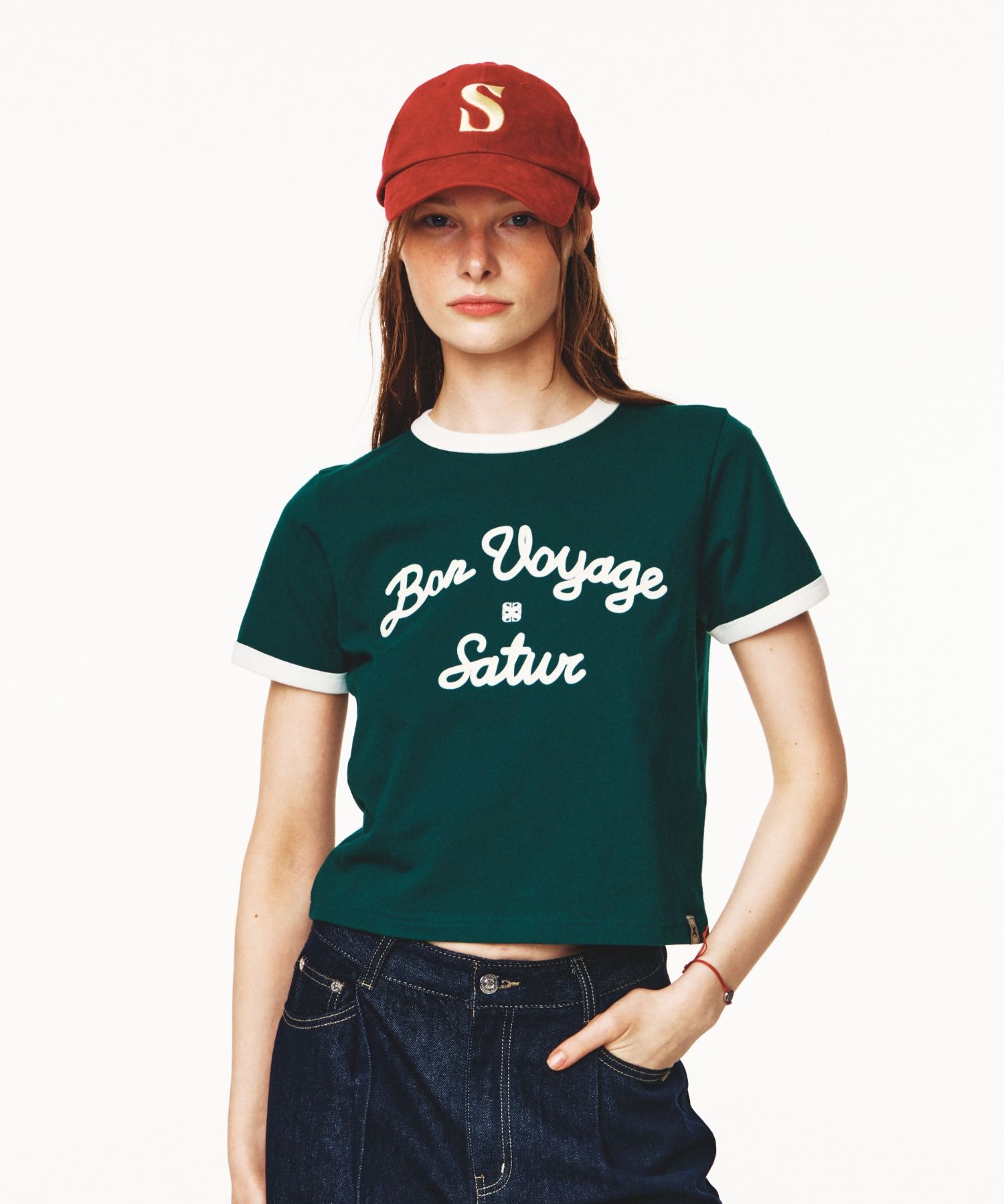 ★SATUR★ W Bon Voyage Ringer Short Sleeve T-Shirt Black MUSINSA | SATUR (W) Bon Voyage Ringer Short Sleeve T-Shirt Black